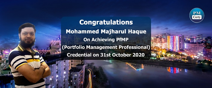 Congratulations Mohammed on Achieving PfMP